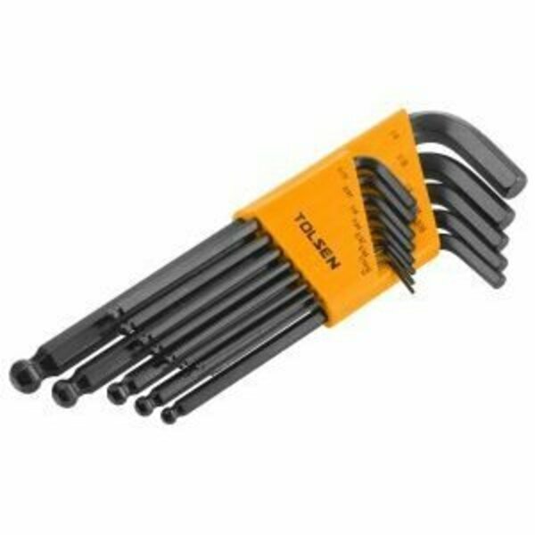 Tolsen 13Pc Long Ball Point Hex Key SAE CR-V, 1/16, 5/64, 7/64, 9/64, 5/32, 3/16, 7/32, 1/4, 5/16, 3/8 20090